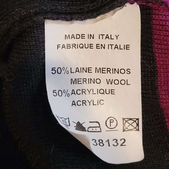 SERICA Striped Men's 1/4 Zip Sweater, Made in Italy, Size Large - Picture 8 of 10